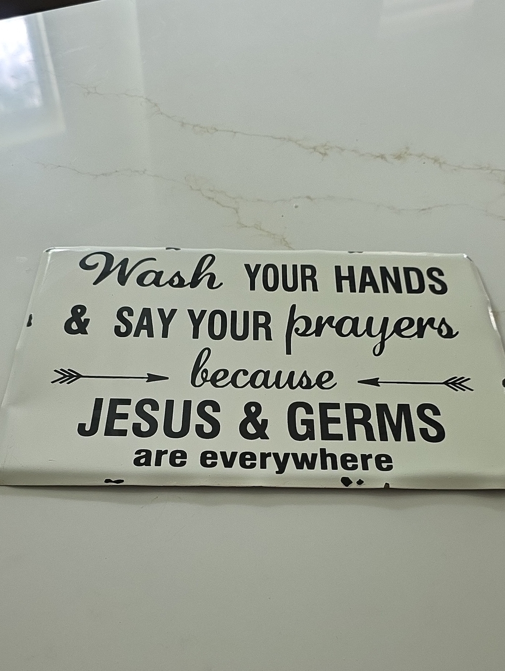 New W Tags. Creative Co-Op Brown and White Metal Wall Sign